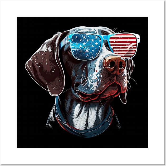 Pointer dog 4th of July Wall Art by JayD World